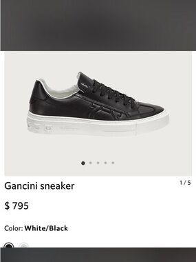 Salvatore Ferragamo Gancini Men's Black Leather Sneaker